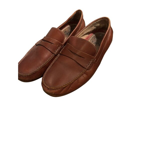 Florsheim Brown Leather Driving Loafers Mens Size 11.5M Slip-On Motor Moc - Picture 1 of 9
